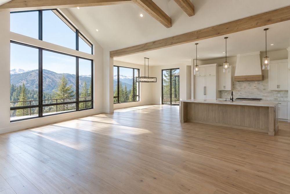 Illustrative clean home with natural wood floors